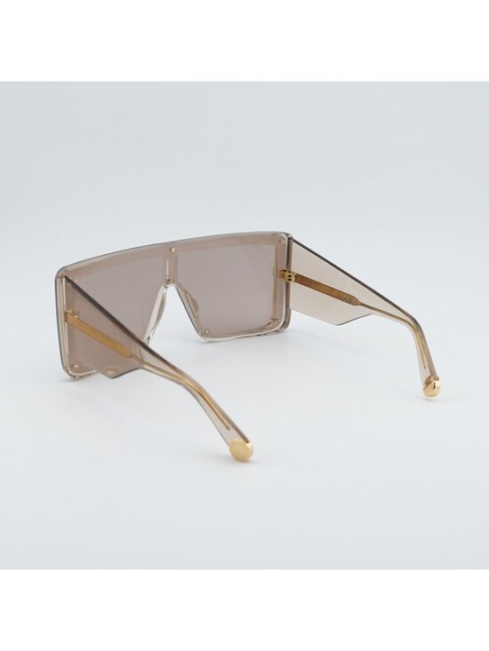 Stella McCartney SC40083I 45E Sunglasses Shiny Brown Shield Frame, Brown Lenses